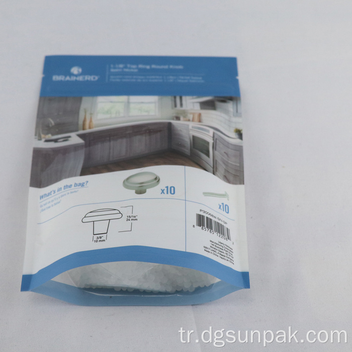 Dekorasyon için doornob vidalı mobilya parçaları paketleme çantası